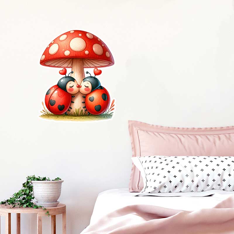 Cute Ladybug Wall Stickers Liv - Pvc Panel Background recension och pris